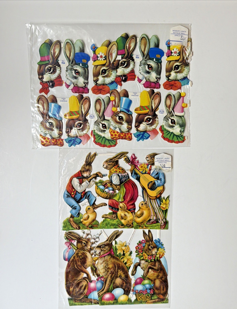 Vintage Easter Bunny Die Cut Scrap Lot Germany England Embossed Decor